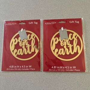 Holiday Home Gold Peace on Earth Gift Tags